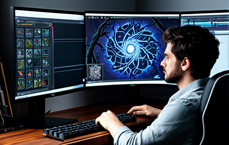 Atlas Passive Tree Focus**

"A gamer intently studying a complex skill tree interface on a high-end monitor, depicting the Path of Exile Atlas passive system. Modern gaming setup, comfortable chair, focused expression. Fully clothed, appropriate attire, safe for work, perfect anatomy, natural proportions, digital art, high detail, professional."

**